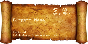 Burgert Masa névjegykártya